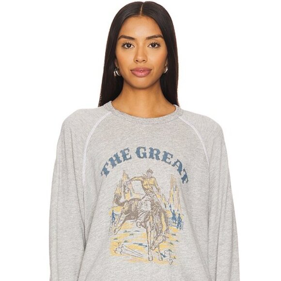 THE GREAT. College Sweatshirt With Rodeo Graphic Medium - Picture 1 of 10